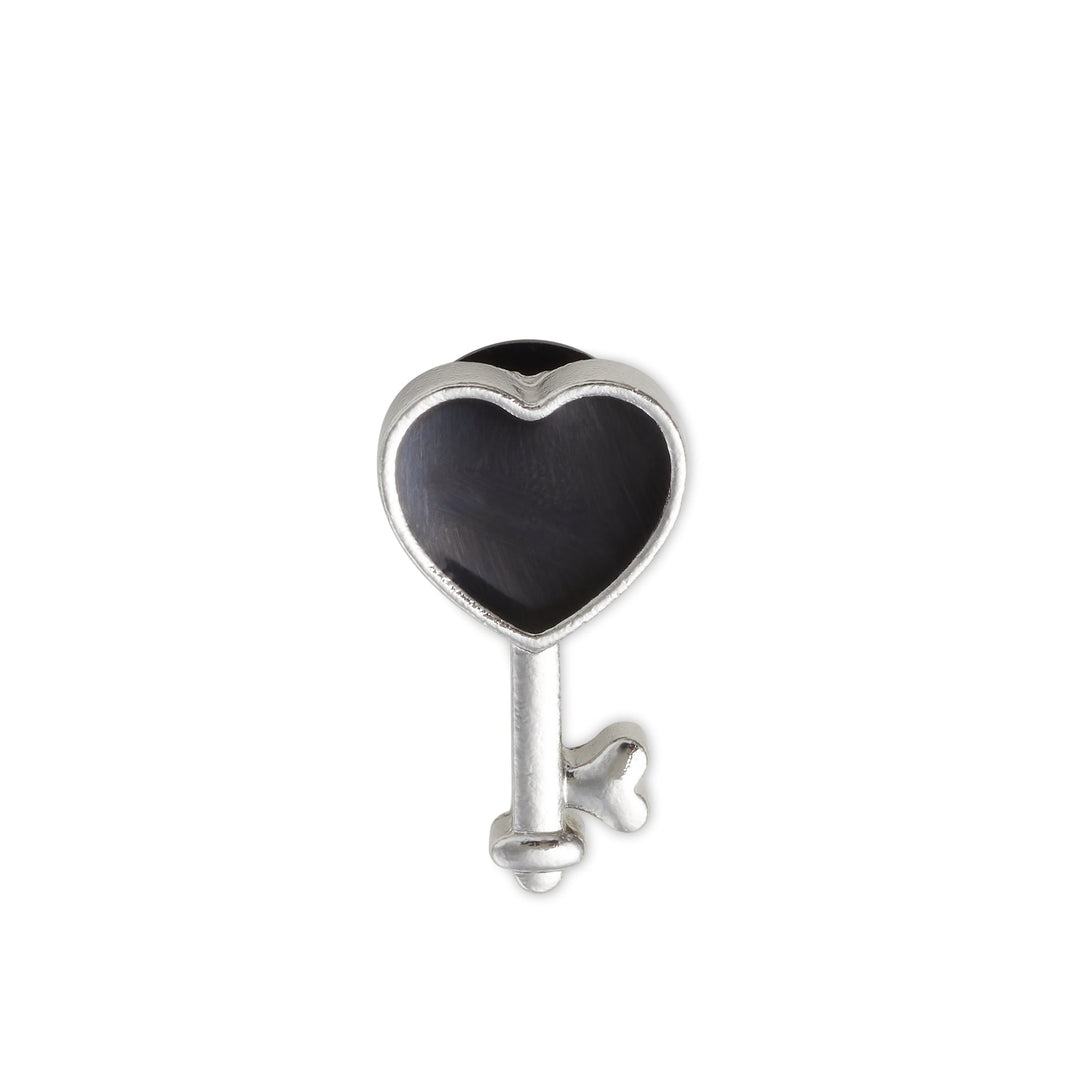 JIBBITZ™ SILVER AND BLACK HEART KEY