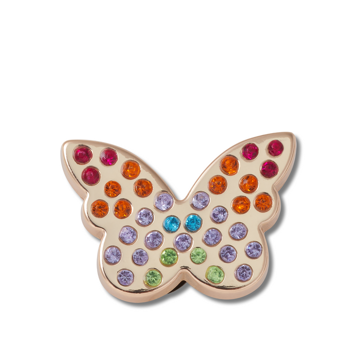 ตัวติดรองเท้า JIBBITZ™ GOLD RAINBOW ENCRUSTED BUTTERFLY