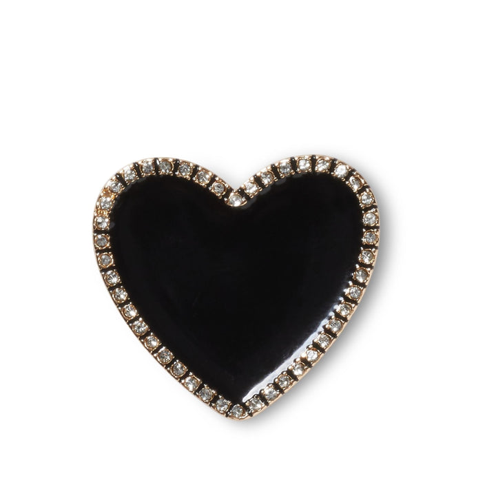 JIBBITZ™ BLACK HEART WITH GOLD OUTLINE