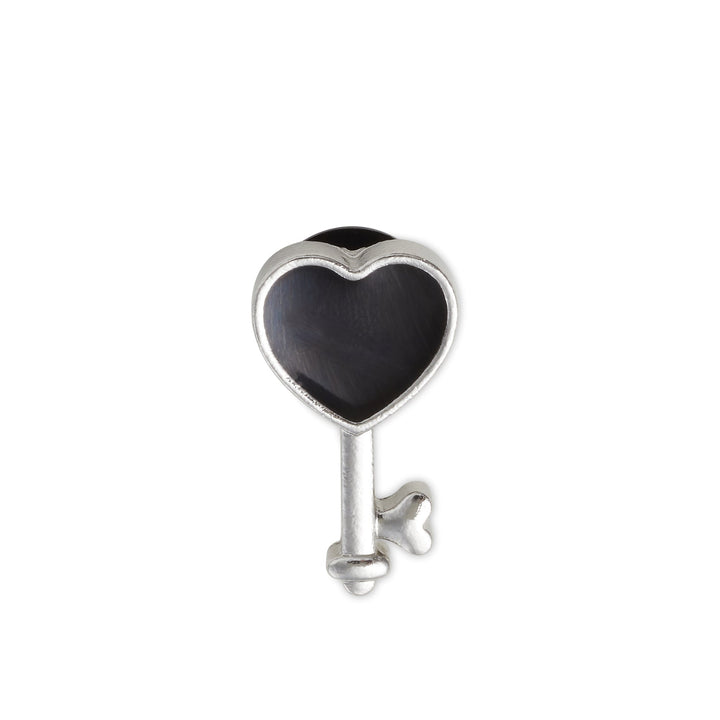 ตัวติดรองเท้า JIBBITZ™ SILVER AND BLACK HEART KEY