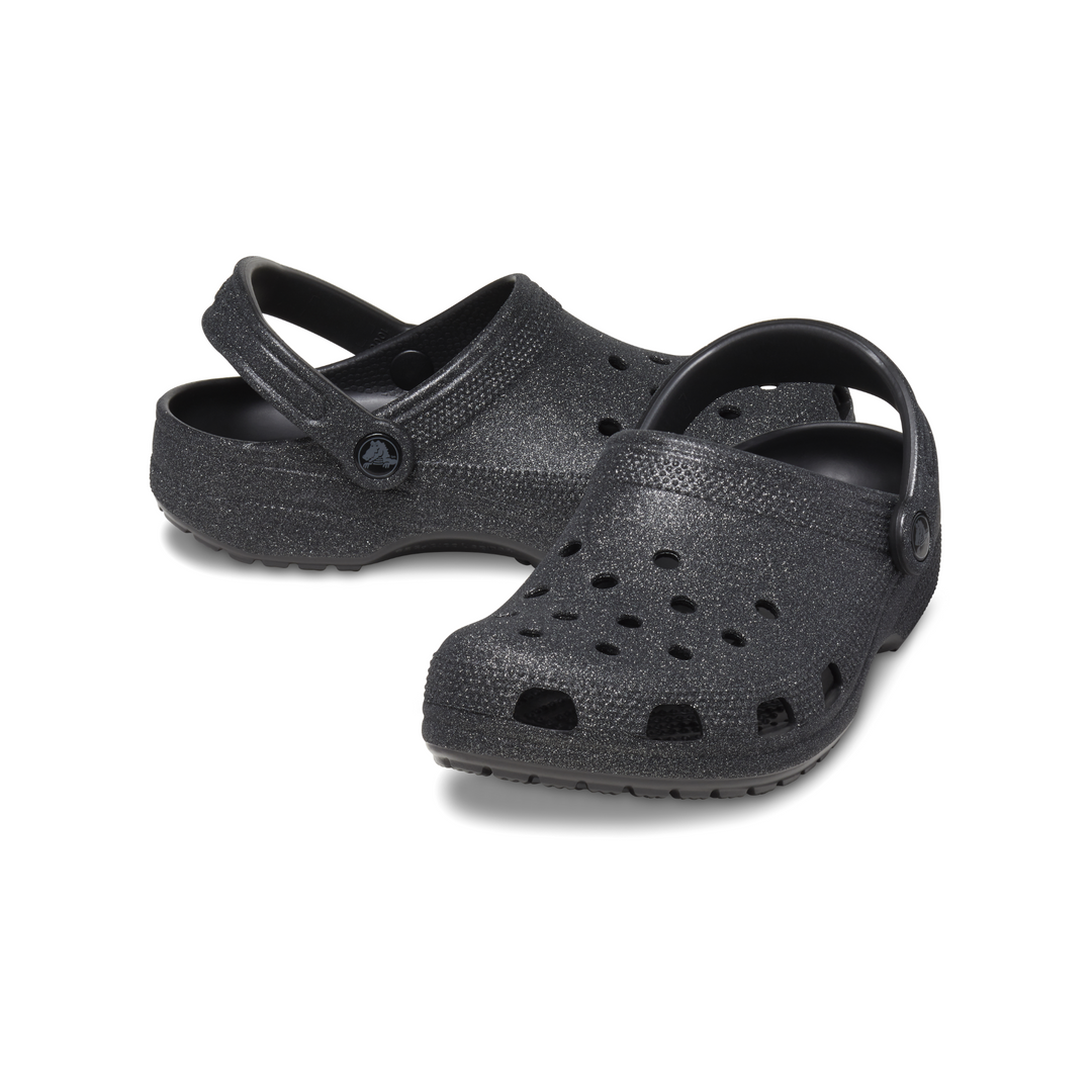 Black glitter crocs hotsell
