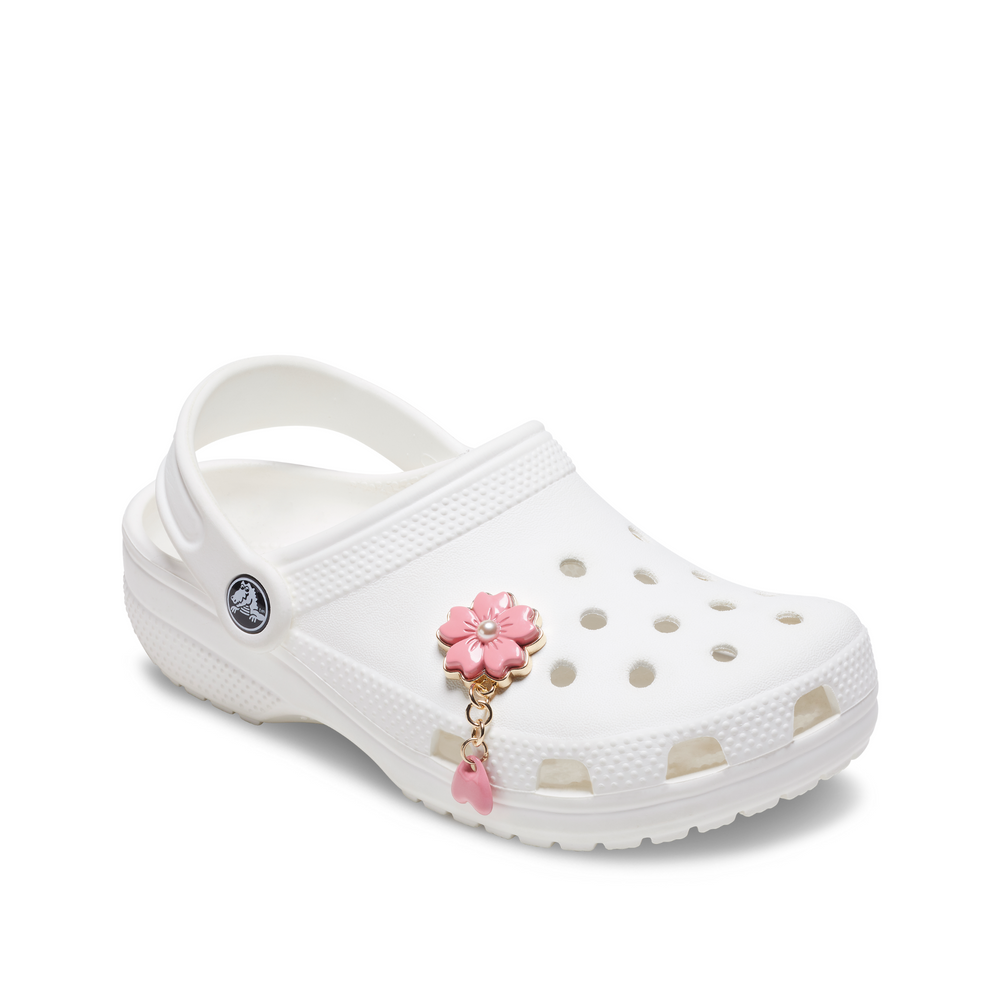 White crocs online with flowers