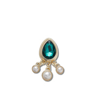 JIBBITZ™ EMERALD TEAR DROP WITH PEARLS