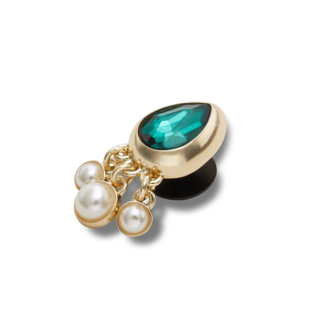 JIBBITZ™ EMERALD TEAR DROP WITH PEARLS