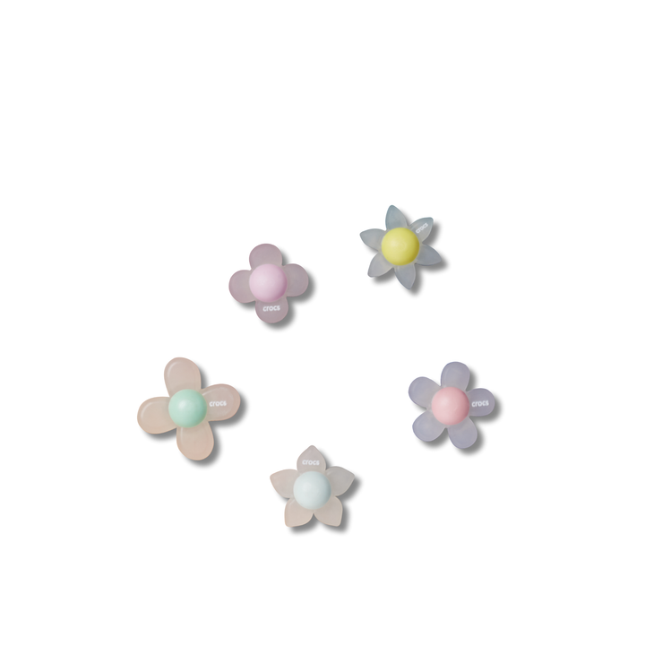 JIBBITZ™ IRIDESCENT FLOWERS COLORFUL CENTER 5 PACK