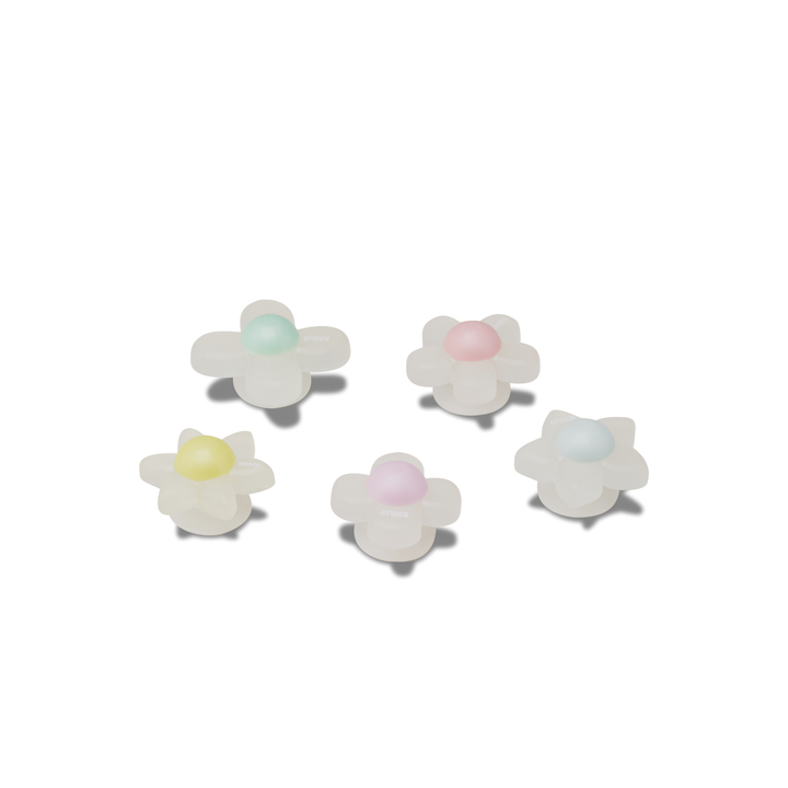 JIBBITZ™ IRIDESCENT FLOWERS COLORFUL CENTER 5 PACK