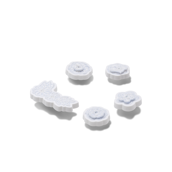 JIBBITZ™ WHITE ELEGANT FLORAL 5 PACK