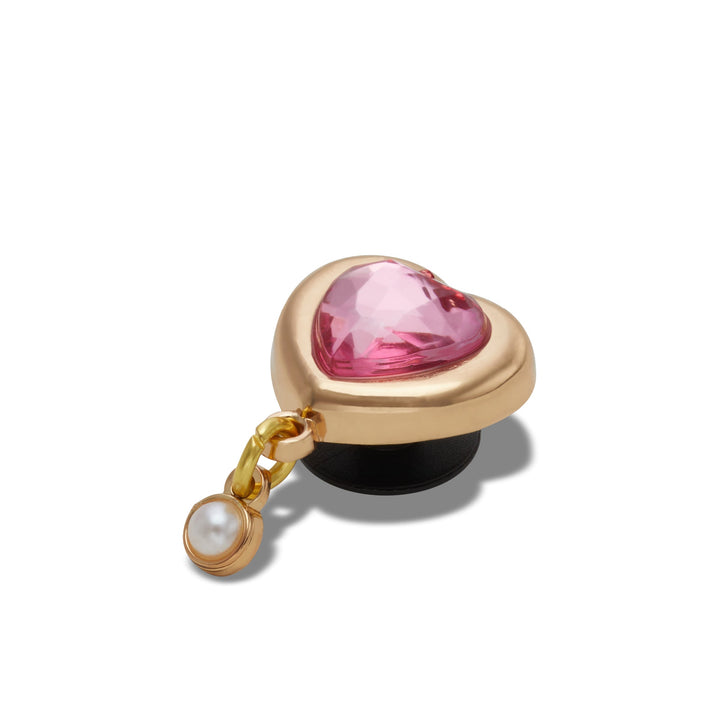 ตัวติดรองเท้า JIBBITZ™ GOLD HEART GEM WITH PEARL