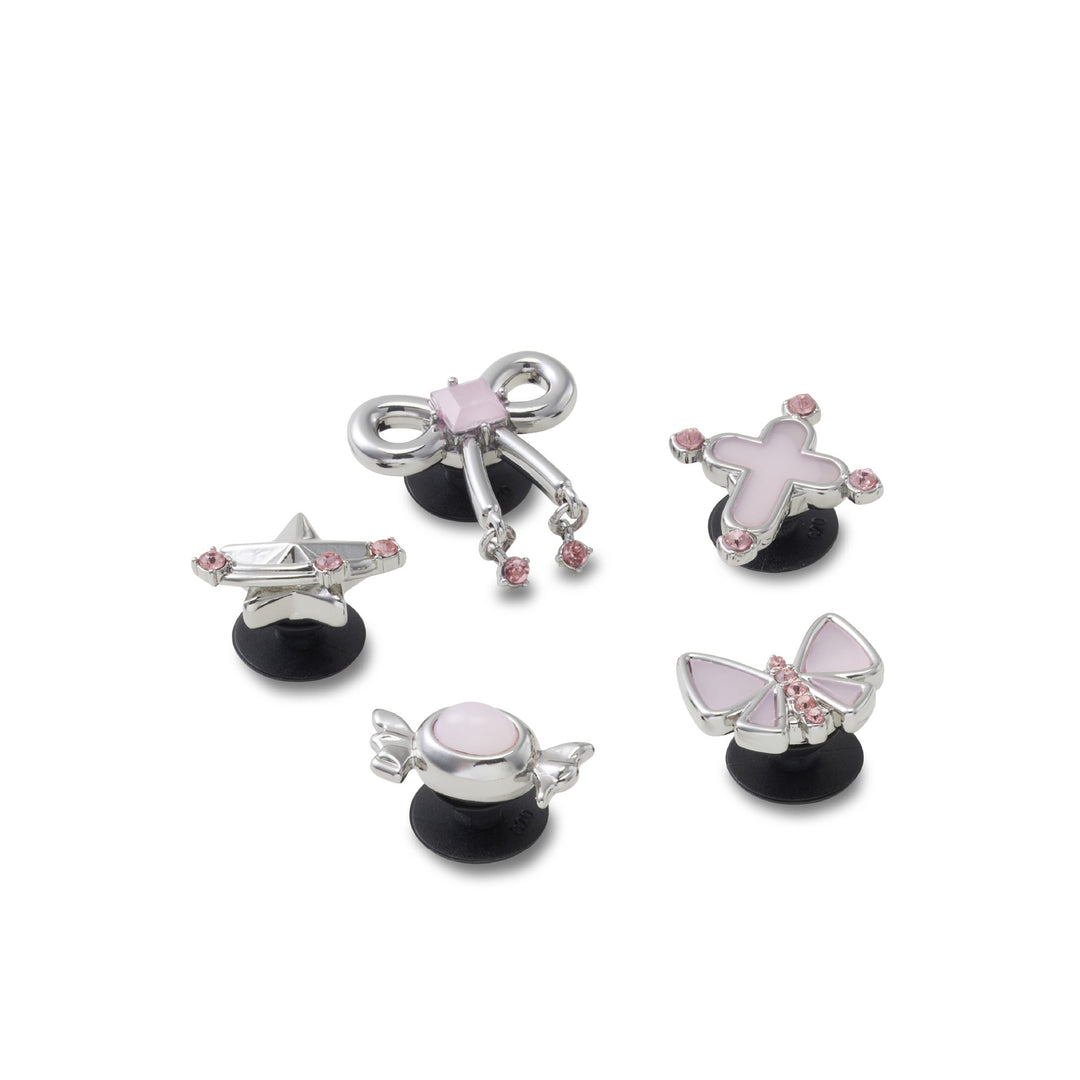 JIBBITZ™ SILVER AND PINK 5 PACK