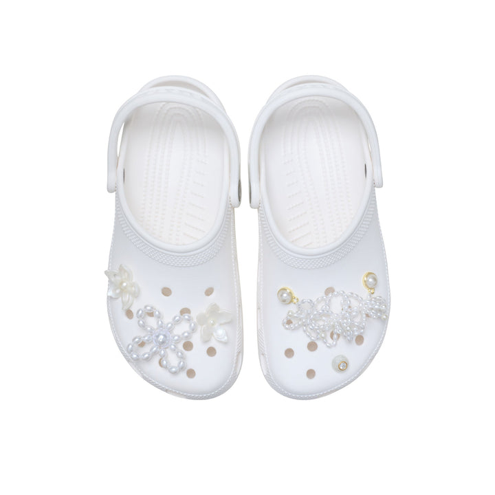 ตัวติดรองเท้า JIBBITZ™ WHITE PEARL BEADED 5 PACK