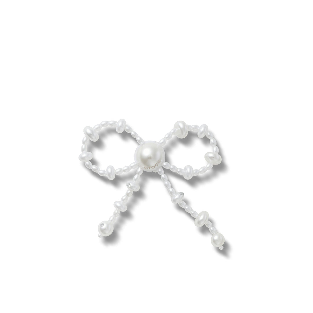 ตัวติดรองเท้า JIBBITZ™ WHITE LARGE PEARL BEADED BOW