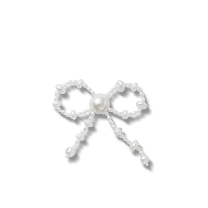 ตัวติดรองเท้า JIBBITZ™ WHITE LARGE PEARL BEADED BOW
