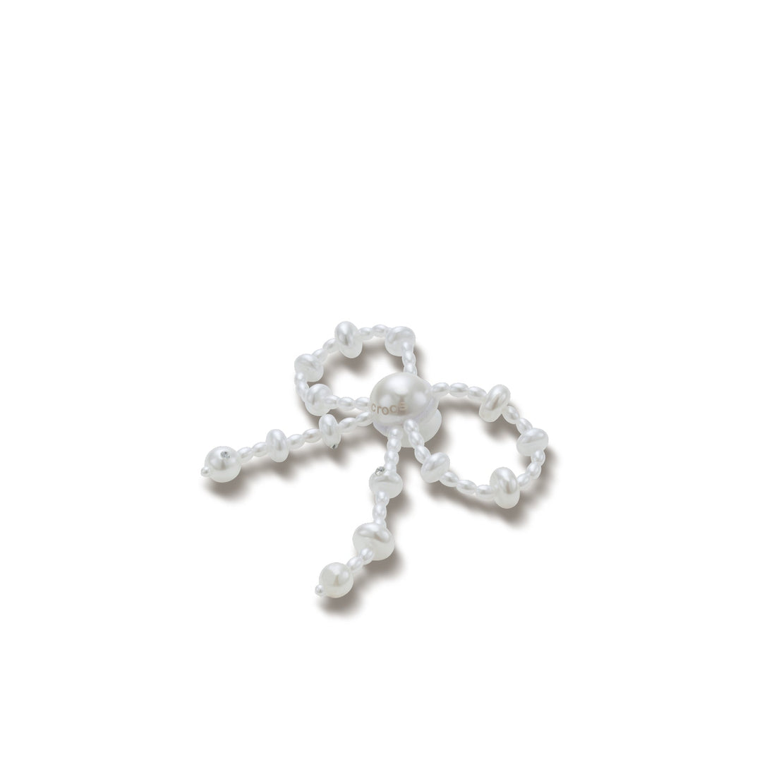 ตัวติดรองเท้า JIBBITZ™ WHITE LARGE PEARL BEADED BOW