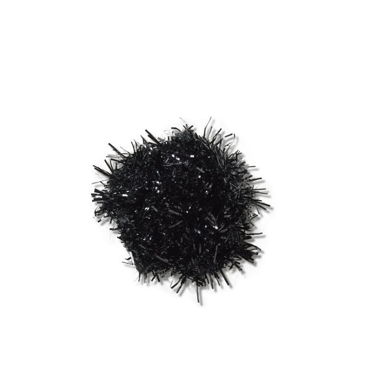 JIBBITZ™ BLACK TINSEL POM