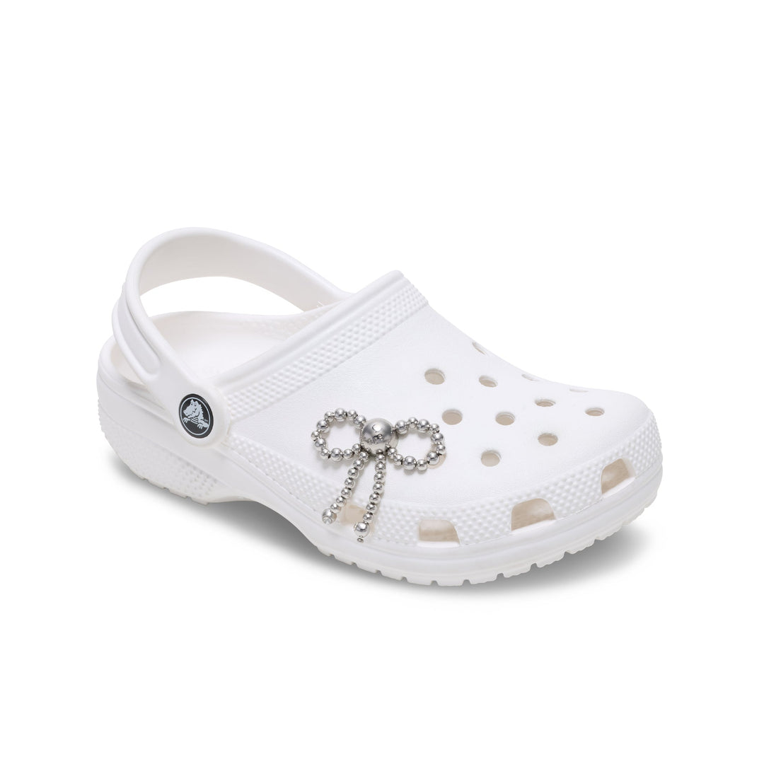 ตัวติดรองเท้า JIBBITZ™ SILVER BEADED BOW