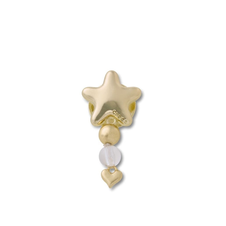 ตัวติดรองเท้า JIBBITZ™ GOLD STAR WITH HEART DANGLE