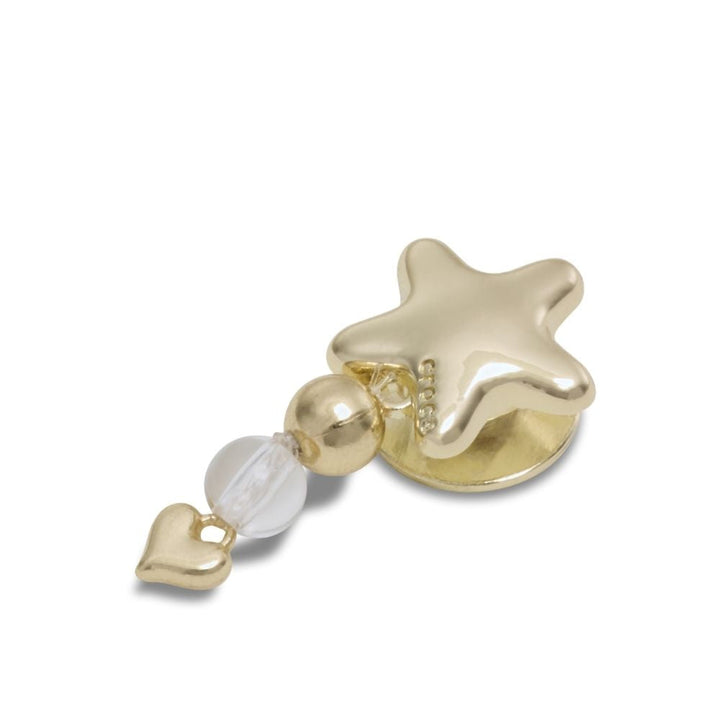 ตัวติดรองเท้า JIBBITZ™ GOLD STAR WITH HEART DANGLE