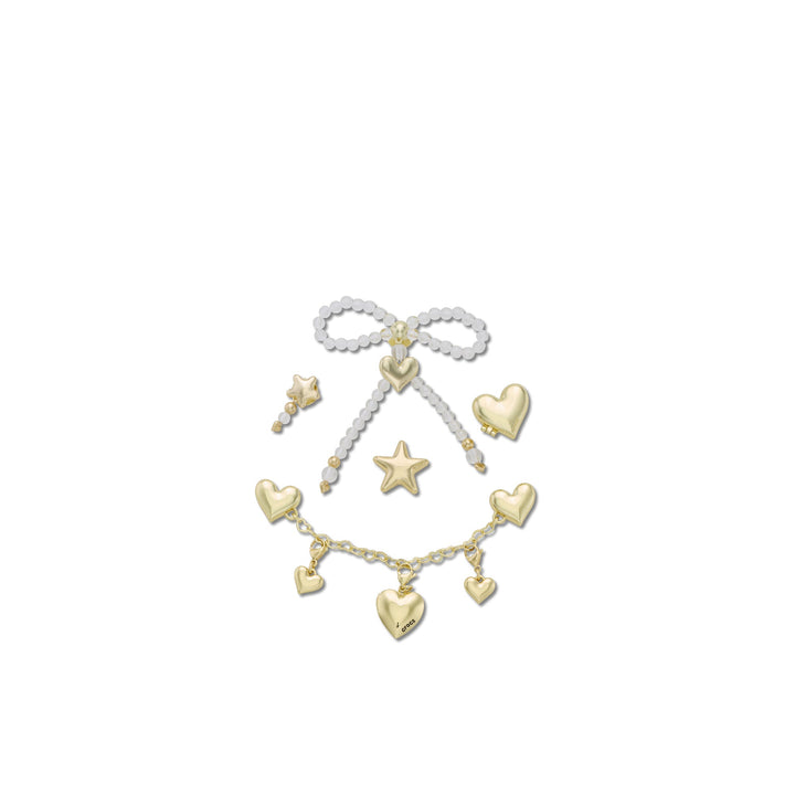 ตัวติดรองเท้า JIBBITZ™ GOLD HEARTS AND STARS 5 PACK