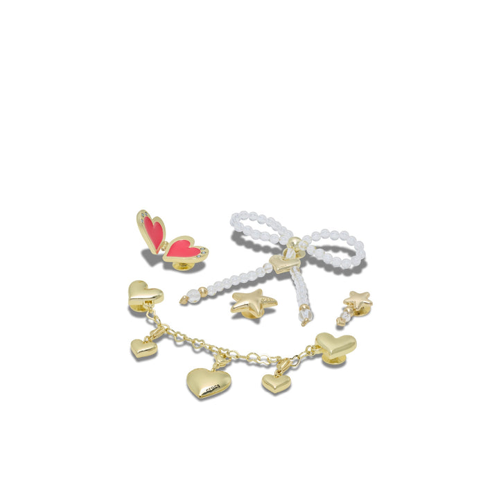 ตัวติดรองเท้า JIBBITZ™ GOLD HEARTS AND STARS 5 PACK