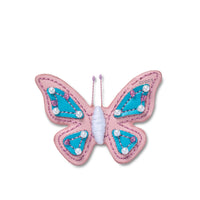 JIBBITZ™ FAUX LEATHER PINK BUTTERFLY