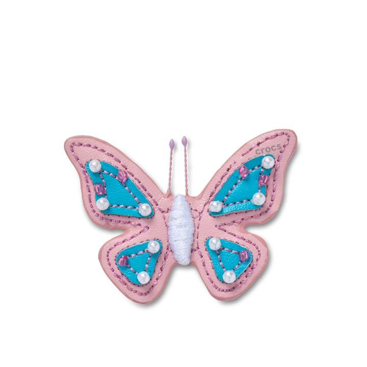 ตัวติดรองเท้า JIBBITZ™ FAUX LEATHER PINK BUTTERFLY