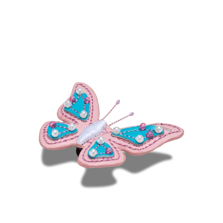 ตัวติดรองเท้า JIBBITZ™ FAUX LEATHER PINK BUTTERFLY
