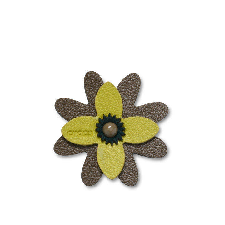 JIBBITZ™ FAUX LEATHER GREEN FLOWER