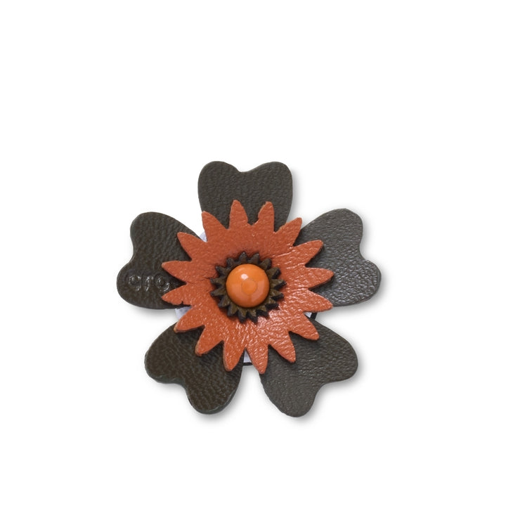 ตัวติดรองเท้า JIBBITZ™ FAUX LEATHER BROWN FLOWER