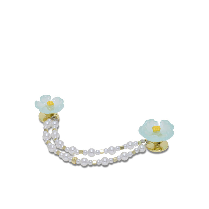 ตัวติดรองเท้า JIBBITZ™ BLUE FLOWER AND PEARL CHAIN