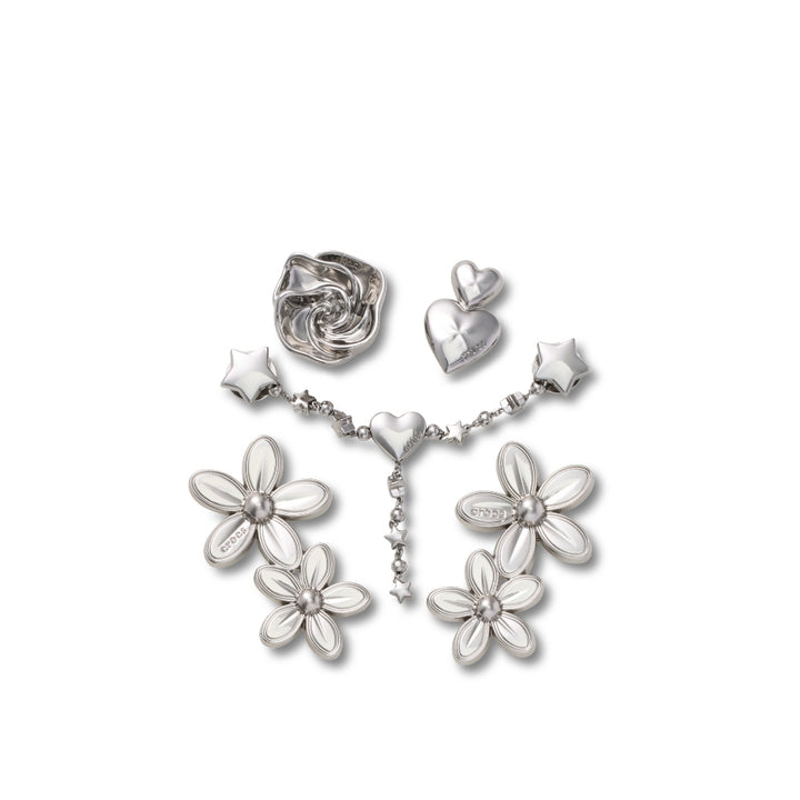 JIBBITZ™ SILVER META FLORAL 5 PACK