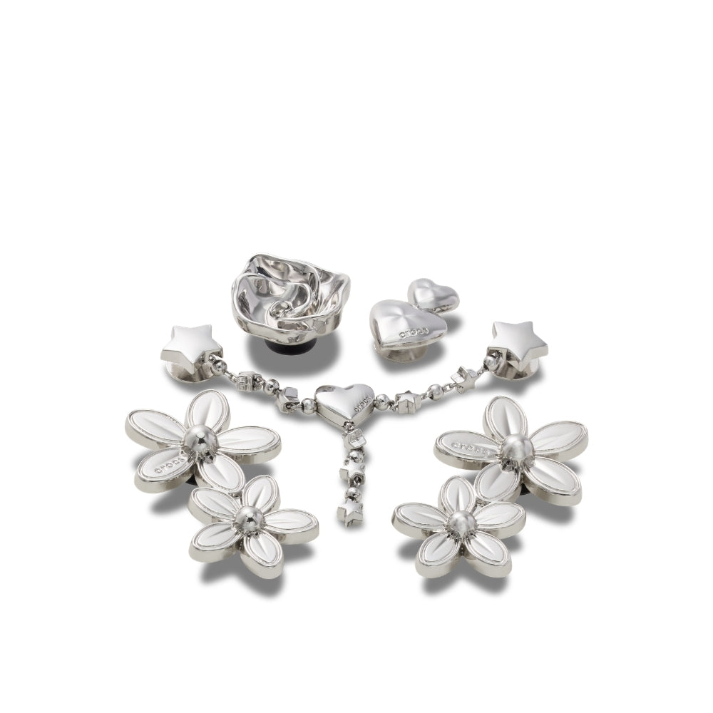 JIBBITZ™ SILVER META FLORAL 5 PACK