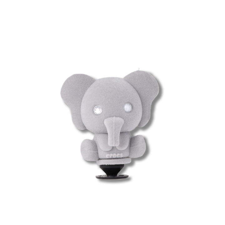 ตัวติดรองเท้า JIBBITZ™ RHINESTONE FLOCKED ELEPHANT