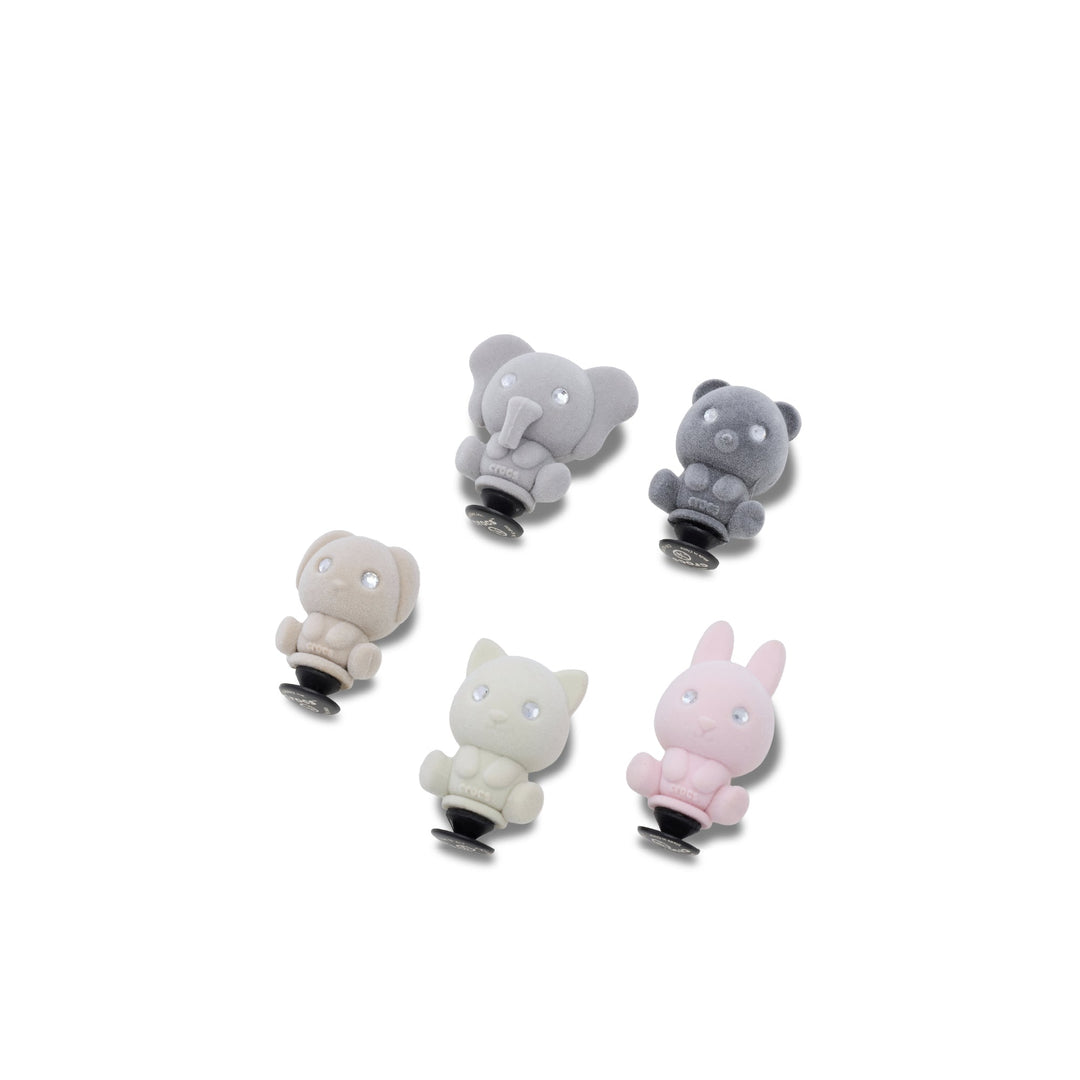 ตัวติดรองเท้า JIBBITZ™ RHINESTONE FLOCKED ANIMAL 5 PACK