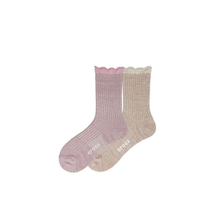 ถุงเท้า WINTER WEIGHT SWEATER KNIT SCALLOP CREW SOCKS 2 PACK